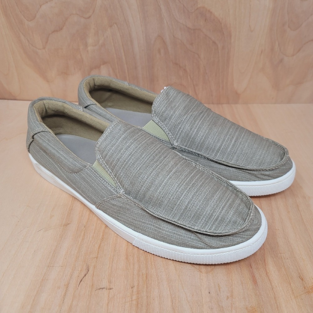 ALEADER Men's Loafers Sz 13 M Khaki Canvas Slip On Shoes Casual